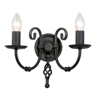 Elstead Artisan Twin Wall Light - Black