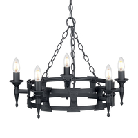 Elstead Saxon 5 Light Chandelier - Black