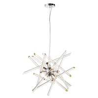 Endon Atomic 6 Light Glass Chandelier - Chrome