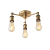 Endon Hal 3 Light Semi-Flush Ceiling Light - Antique Brass