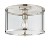 Endon Hopton Flush Ceiling Light - Nickel