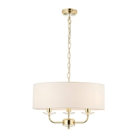 Endon Nixon 3 Light Ceiling Pendant Light - Brass