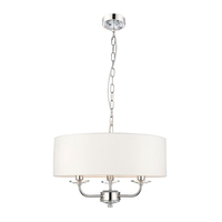 Endon Nixon 3 Light Ceiling Pendant Light - Nickel