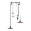 Endon Victoria 2 Light Rise and Fall Bar Ceiling Pendant Light - Brass