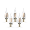 Envirolight 4W Warm White Dimmable LED Decorative Filament Bent Tip Candle Bulb - Bayonet Cap - Pack of 5