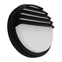 Eterna 14W Cool White LED Outdoor Louvered Flush Light - Black - 228mm