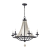 Feiss Nori 6 Light Chandelier - Weathered Zinc