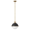 Fletcher Ceiling Pendant Light - Aged Zinc & Heritage Brass
