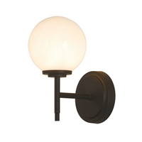 Forum Porto Glass Wall Light - Matt Black