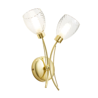 Forum Veria 2 Arm Wall Light - Satin Brass