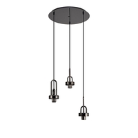 Gavin Ceiling Pendant Lamp Holder - Black Chrome