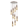Gray 9 Light Cluster Ceiling Pendant - Polished Chrome