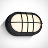 Guard 10W Warm White LED Outdoor Oval Caged Wall Light - Black