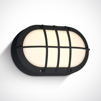 Guard 10W Warm White LED Outdoor Oval Caged Wall Light - Black