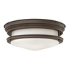 Hadrian Large Opal Glass Flush Ceiling Light - Oil Rubbed Bronze