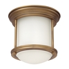 Hadrian Opal Glass Flush Ceiling Light - Brushed Bronze