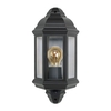 Half Lantern Outdoor Wall Light with PIR Sensor - Black