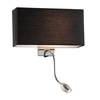 Hotel Wall Light with LED Reading Light - Black