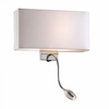 Hotel Wall Light with LED Reading Light - White