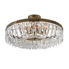 Hovdala Crystal Semi-Flush Ceiling Light - Antique Gold