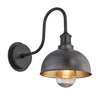 Industville Swan Neck 8 Inch Dome IP65 Wall Light - Pewter