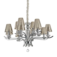 Ivan 12 Light Chandelier - Smoked Glass