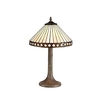 Jeffrey 1 Light Tree Like Table Lamp With 30cm Tiffany Shade - Amber & Cream & Crystal & Aged Antique Brass