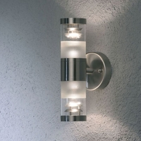Konstsmide Bolzano Outdoor Up & Down Wall Light - Stainless Steel