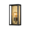 Konstsmide Carpi Grande Half Lantern Outdoor Wall Light - Black & Brass