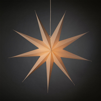 Konstsmide Hanging Paper Star Light with Plug - White & Silver