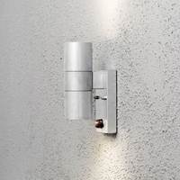 Konstsmide Modena Outdoor Up & Down Wall Light with PIR Sensor - Galvanised Steel