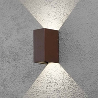 Konstsmide Cremona LED Outdoor Up & Down Wall Light with Adjustable Beam - Rust Brown