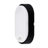 Luceco Eco 10W Cool White LED Oval Flush Light with PIR Sensor - Black/White