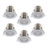 Luceco F-Eco 5W Cool White Dimmable LED Fire Rated Fixed Downlight - Polished Chrome - Pack of 6