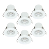 Luceco F-Eco 5W Cool White Dimmable LED Fire Rated Fixed Downlight - White - Pack of 6