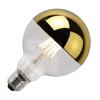 Lucide 5W Warm White Dimmable LED Decorative Filament Gold Crown 95mm Globe - Screw Cap
