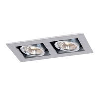 Lucide Chimney Square Adjustable Twin Downlight - Satin Chrome