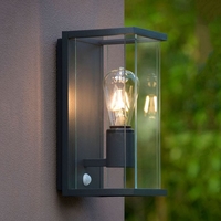 Lucide Claire Half Lantern Outdoor Wall Light with PIR Sensor - Anthracite