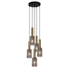 Lucide Coralie 5 Light Cascade Ceiling Pendant - Black & Smoked
