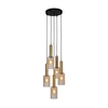 Lucide Coralie 5 Light Cluster Ceiling Pendant - Black & Clear
