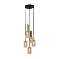 Lucide Coralie 5 Light Cluster Ceiling Pendant - Black & Clear