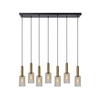 Lucide Coralie 7 Light Bar Ceiling Pendant - Black & Clear