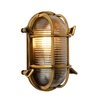 Lucide Dudley Oval Outdoor Flush Wall Light - Matt Gold