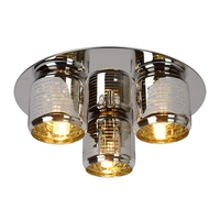 Lucide Eryn 3 Light Flush Ceiling Light - Chrome