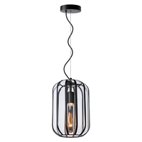 Lucide Fern Round 200 Glass Ceiling Pendant Light - Black
