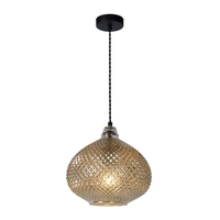 Lucide Gerban 29 Glass Ceiling Pendant Light - Antique Silver