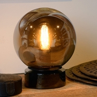 Lucide Jorit Glass Table Lamp - Black