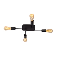 Lucide Lester 4 Arm Flush Ceiling Light - Black