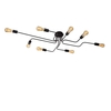 Lucide Lester 8 Arm Semi-Flush Ceiling Light - Black