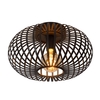 Lucide Manuela Flush Ceiling Light - Black